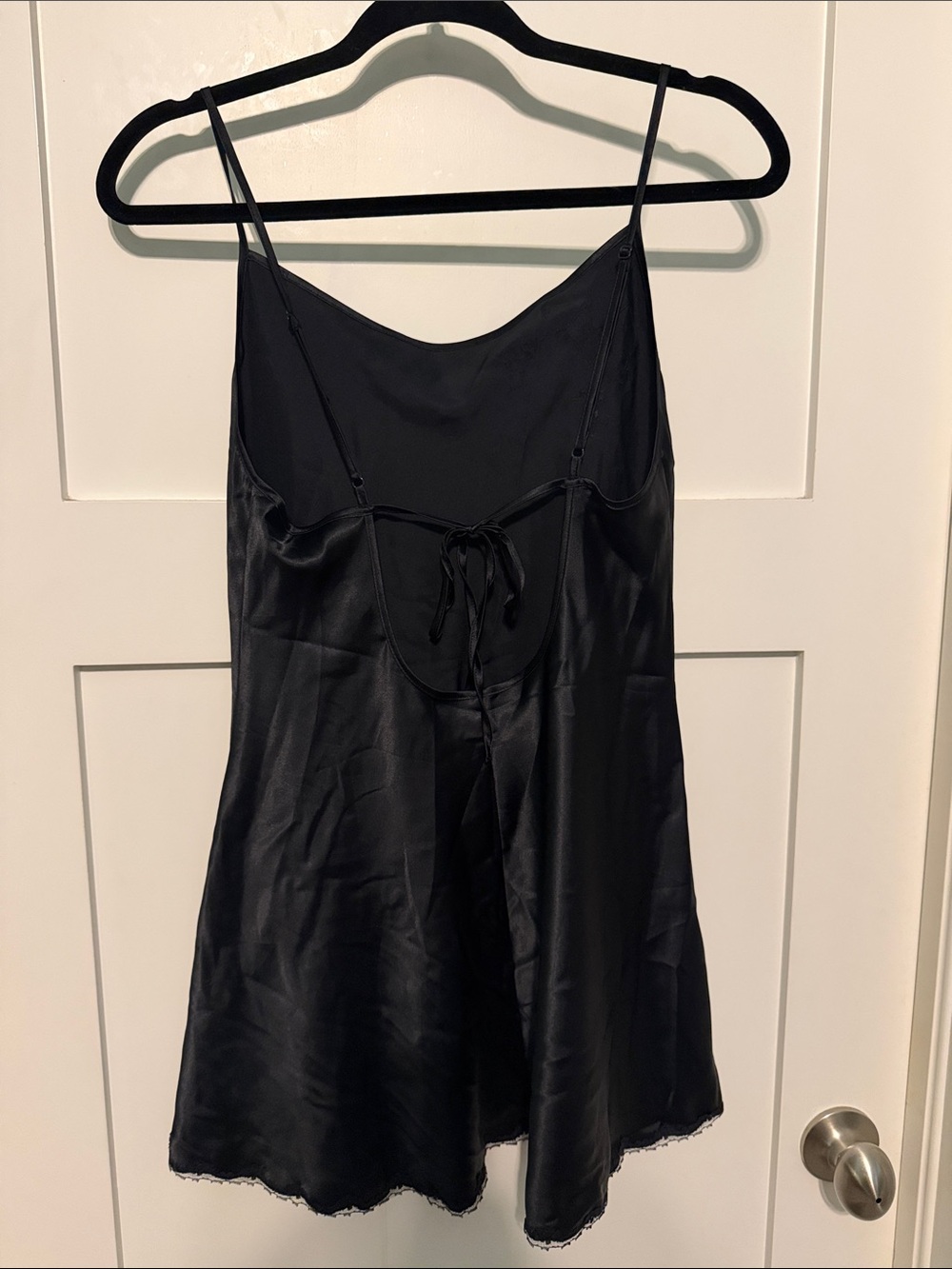 Vintage Victoria’s Secret Black Satin A-Line Slip Dress Tunic with Sequin Detail - Picture 5 of 8